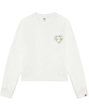 A Bathing Ape Heart Appliqué Jumper - White