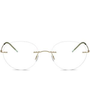 Giorgio Armani Rimless Round-Frame Glasses - Metallic