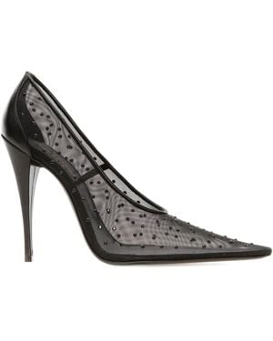 Saint Laurent Anja 115Mm Rhinestoned Pumps - Metallic