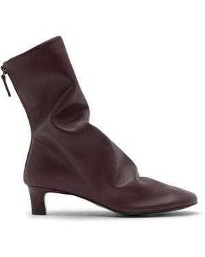 Castañer Ariel Leather Ankle Boots - Purple