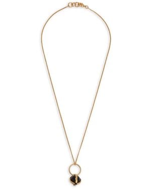 Jil Sander Collar Con Colgante De Ónix - Blanco
