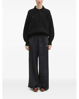 PANGAIA Ribbed-Cuffs Polo Shirt - Black