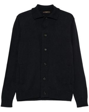 Zanone Cárdigan De Lana Con Botones - Negro