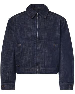 Jacquemus Zip-Up Denim Jacket - Blue
