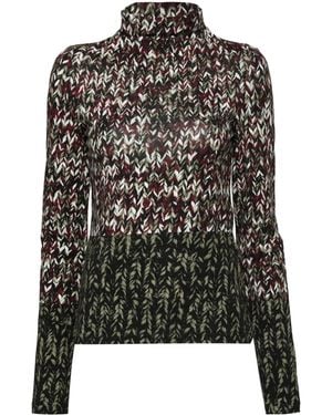 Loewe Knit-Print Long-Sleeve Top - Black