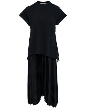 3.1 Phillip Lim Pleated Layered T-Shirt Dress - Black