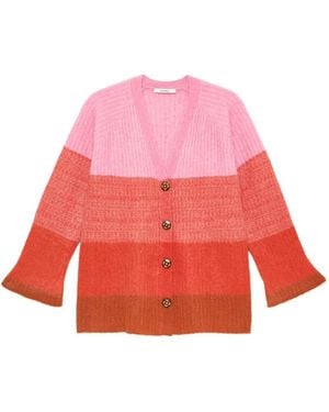 Maliparmi Winter Sunset Striped Cardigan - Pink