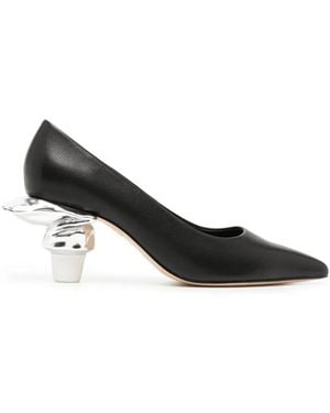 Maison Mihara Yasuhiro Toothpaste Heel 60mm レザーパンプス - ブラック
