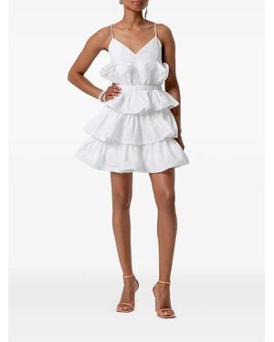 Fracomina Ruffled Tiered Mini Dress - White