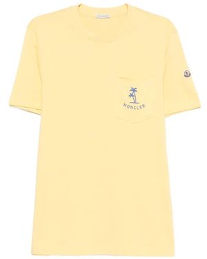 Moncler Palm Tree Pocket T-Shirt - Yellow