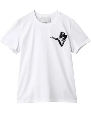 3.1 Phillip Lim Tulip Embroidered T-Shirt - White