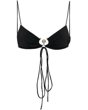 Christopher Esber Geraffter Triangel-Bikini - Schwarz