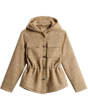 Woolrich Hooded Textured Jacket - Natural