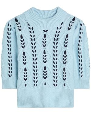 Rails Jersey de punto de ochos y manga corta - Azul