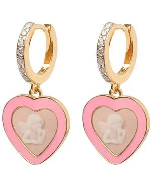 Cameo & Beyond Friendship Cherubs Earrings - Pink