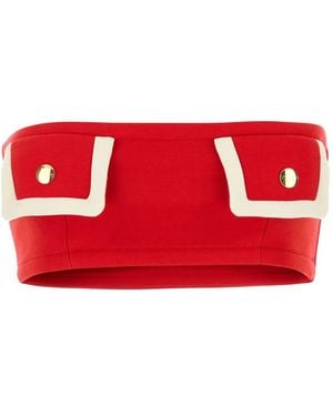 Prada Top corto de lana - Rojo