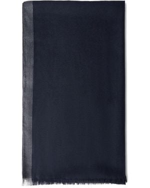 Brunello Cucinelli Schal mit Fransen - Blau