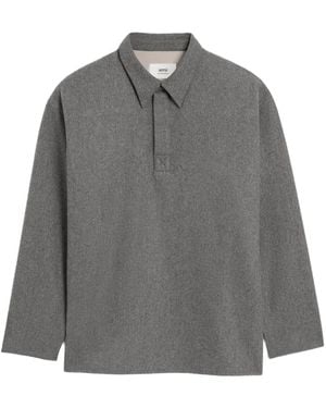 Ami Paris ニット ポロシャツ - グレー