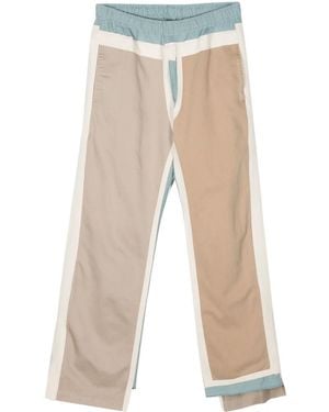 Needles Patchwork Design Straight-Leg Trousers - Natural