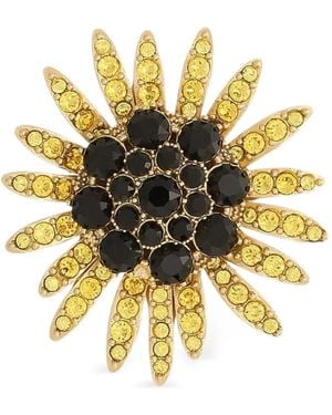 Dolce & Gabbana Flower Brosche Mit Strass - Mettallic