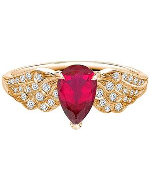 Pragnell 18Kt Rose Diamond Ruby Tiara Ring - Pink