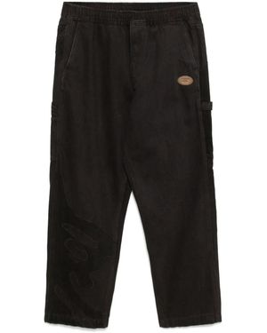 Aape By A Bathing Ape Logo Patch Straight-Leg Trousers - Black