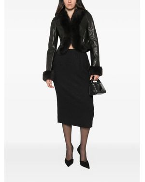 Dolce & Gabbana Bouclé-Knit Pencil Midi Skirt - Black