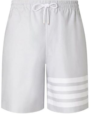 Thom Browne Short De Rugby Oxford À 4 Bandes Signature - White