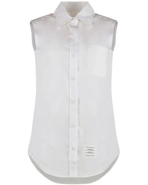 Thom Browne スリーブレス グログラン ポプリンシャツ - ホワイト