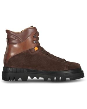 Santoni Paneled Boots - Brown