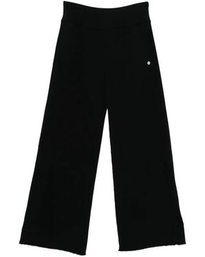 Deha Wide-Leg Palazzo Trousers - Black