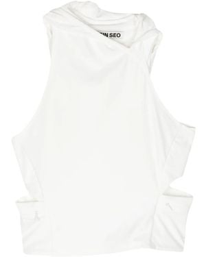 Hyein Seo Asymmetric Cut-Out Top - White