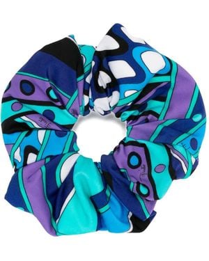 PUCCI Vivara-Print Zip-Pocket Scrunchie - Blue
