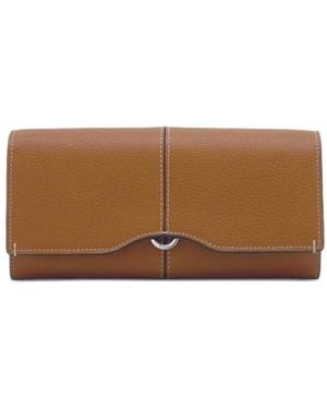 Tod's Logo-Plaque Pebbled-Leather Wallet - Brown