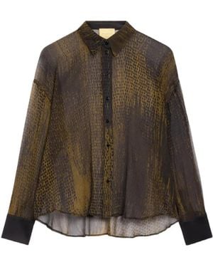 Momoní Freya Printed Silk Shirt - Brown