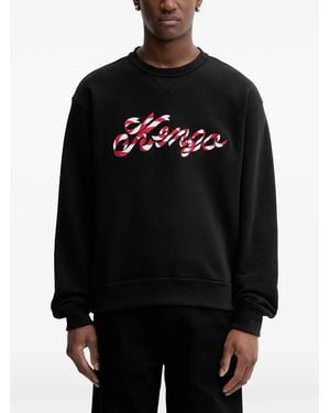 KENZO Crew Neck Logo-Detail Sweatshirt - Black