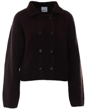 Allude Cardigan En Maille À Boutonnière Croisée - Black