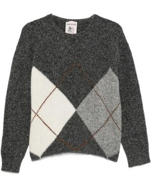 Semicouture Argyle-Pattern Sweater - Black