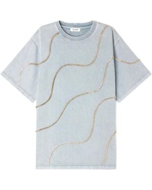Sandro Rhinestone T-Shirt - Grey