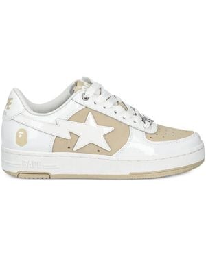 A Bathing Ape Bape Sta #6 L Logo Sneakers - White