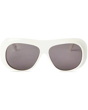 Palm Angels Oversized Pilot-Frame Sunglasses - White
