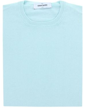 Gran Sasso Cotton Crew-Neck Jumper - Blue