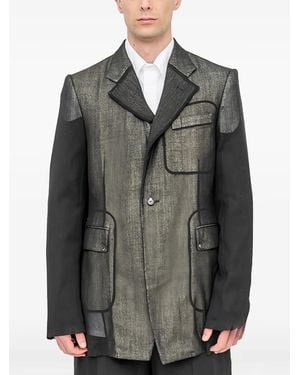 Setchu Metallic-effect panelled blazer - Gris