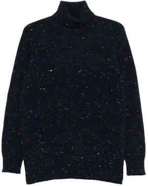 Drumohr Turtleneck Speckled Jumper - Blue