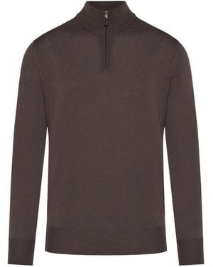 Canali Wool Polo Shirt - ブラウン
