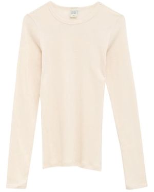 Flore Flore Olivia Langarmshirt mit rundem Ausschnitt - Weiß