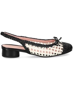 Pretty Ballerinas Odette Woven Slingback Pumps - White