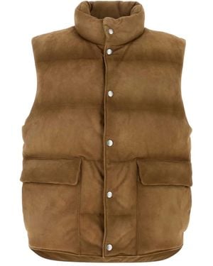 Prada Suede Down Vest - Brown