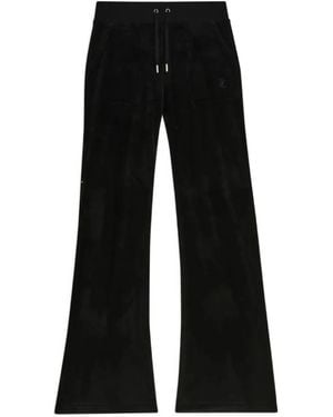Juicy Couture Velour Flare Track Trousers - Black