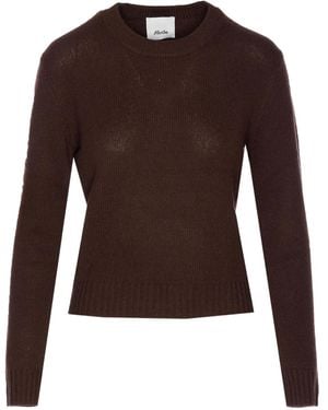 Allude Crew-Neck Cashmere Sweater - Brown